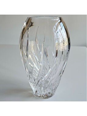 Vintage Marquis by Waterford Clear Crystal Vase - Modern Swirl Optic Pattern